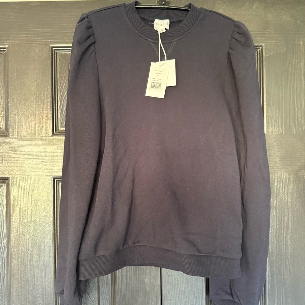 NWT Cami Nyc Roberta Sweatshirt Women's Navy XS Cotton Blend